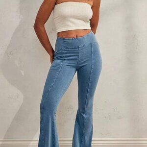 Urban Outfitters Out From Under Women's Blue Aria Seamed Flare Pants Size M